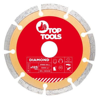 Disc diamantat 125x22,2mm segmentat TOP TOOLS 61H325